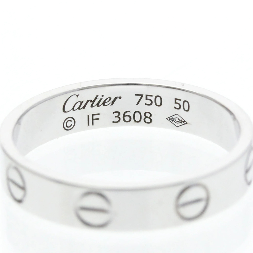 CARTIER 18k Silver Love Ring - Picture 5 of 9